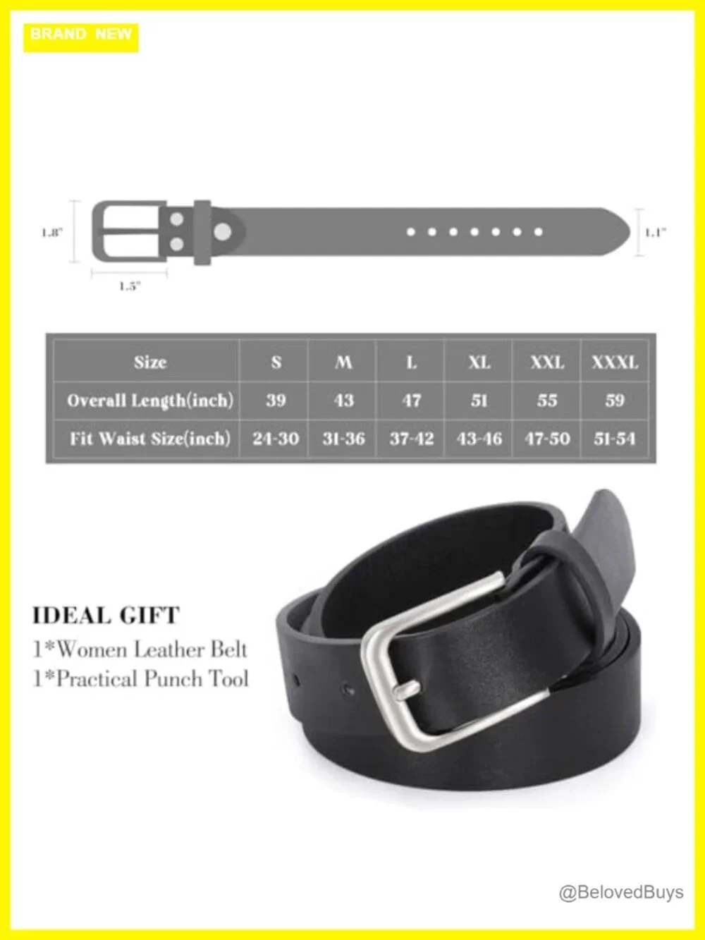 Faux Leather Belt for Jeans Pants, Adjustable Waist Belt